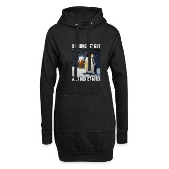 Bildung Ist Gut Aber Bier Ist Guter Pinguin - Hoodie-Kleid - Schwarz - Vorne