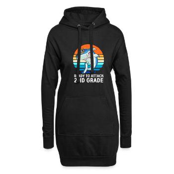 2. Klasse - Hoodie-Kleid - Schwarz - Vorne