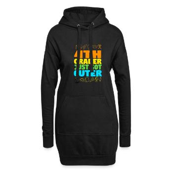 4e année - Sweat-shirt à capuche long Femme - noir - Devant