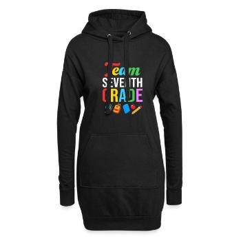 7. Klasse - Hoodie-Kleid - Schwarz - Vorne