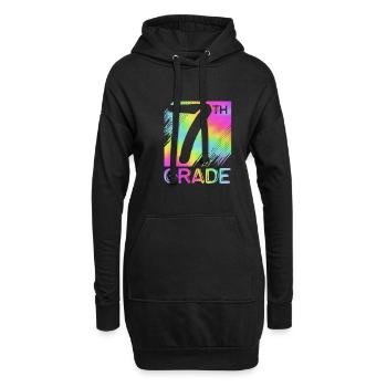 7. Klasse - Hoodie-Kleid - Schwarz - Vorne