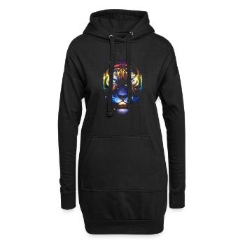 Phosphoreszierende Tiger kreative Kunst Enzo volo - Hoodie-Kleid - Schwarz - Vorne
