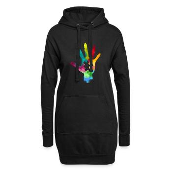 Autisme Hand Awareness Day - Sweat-shirt à capuche long Femme - noir - Devant