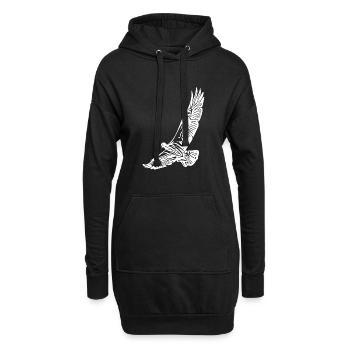 Vogel Portrait für Vogelbeobachter - Hoodie-Kleid - Schwarz - Vorne