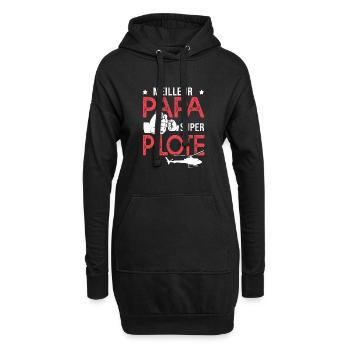 Cadeau papa meilleur papa pilote de hélicoptère - Sweat-shirt à capuche long Femme - noir - Devant