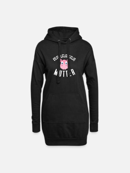 Werdende Mutter - Hoodie-Kleid - Schwarz