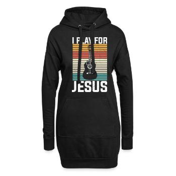 Guitar Player I Play for Jesus Christian God - Hoodie-Kleid - Schwarz - Vorne