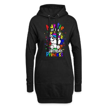 Auntie Of The Birthday Princess Unicorn Design Bir - Hoodie-Kleid - Schwarz - Vorne
