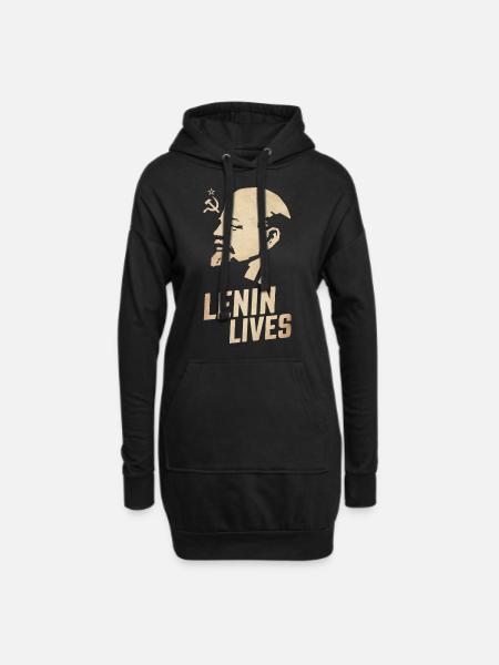 Lenin lebt - Hoodie-Kleid - Schwarz