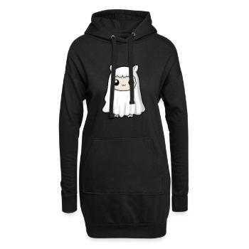 Alpaka Llama Halloween Lustig Geist - Hoodie-Kleid - Schwarz - Vorne