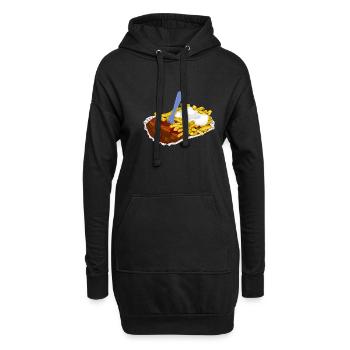currywurst pommes fast food speise - Hoodie-Kleid - Schwarz - Vorne
