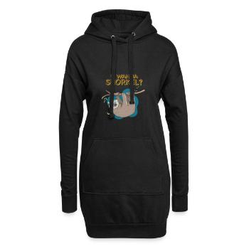 Paresseux doux avec tuba et lunettes de plongée - Sweat-shirt à capuche long Femme - noir - Devant