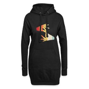 Langue des signes ASL sourd - Sweat-shirt à capuche long Femme - noir - Devant