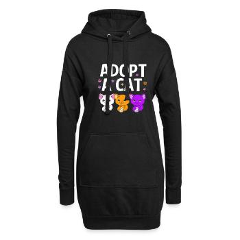 Katzenrettung Tierrechte Tierrettung Tierheim - Hoodie-Kleid - Schwarz - Vorne