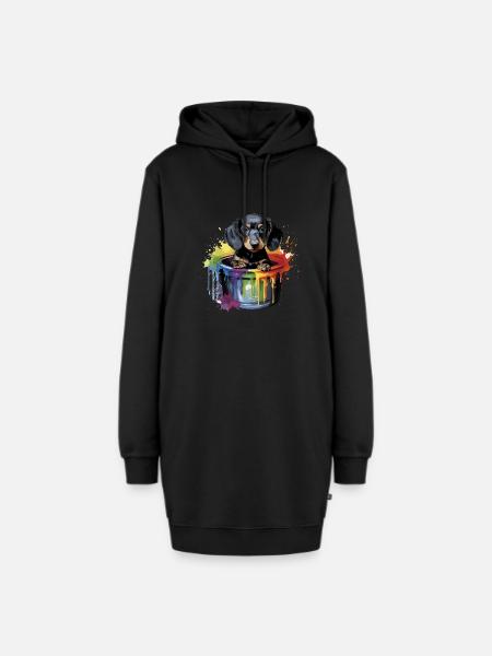 Dackel Hund für einen Hundebesitzer Dackel - Hoodie-Kleid - Schwarz