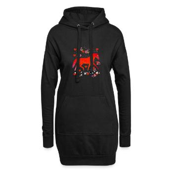 Coeur pour chevaux Cheval cheval avec coeurs - Sweat-shirt à capuche long Femme - noir - Devant