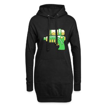 Wasserpistole - Hoodie-Kleid - Schwarz - Vorne