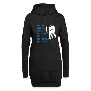 Zahnarzt - Hoodie-Kleid - Schwarz - Vorne