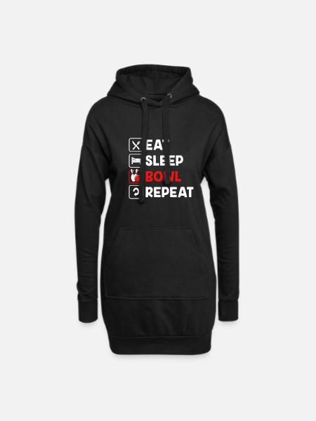 Bowlen Bowler Bowling Kegel Bowlingkugel - Hoodie-Kleid - Schwarz