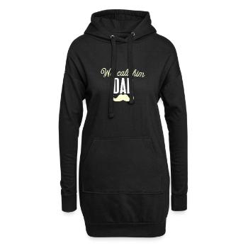 Papa - Sweat-shirt à capuche long Femme - noir - Devant