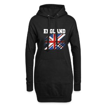 Angleterre Anglais - Sweat-shirt à capuche long Femme - noir - Devant
