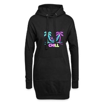 Faultier Hängematte Strand Chillen für einen - Hoodie-Kleid - Schwarz - Vorne