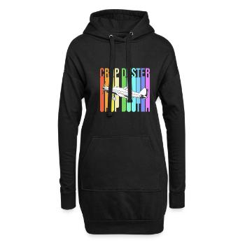 Crop Duster Flugzeug Pilot Geschenk - Hoodie-Kleid - Schwarz - Vorne