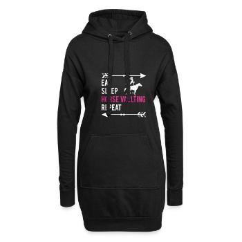 Eat Sleep Horse Vaulting Repeat Voltagieren - Hoodie-Kleid - Schwarz - Vorne