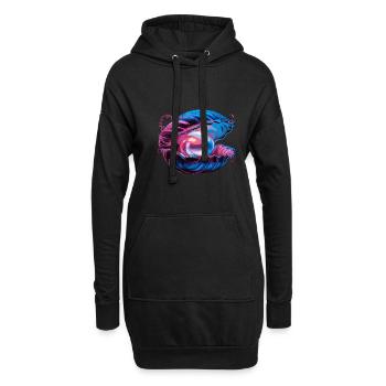 Muschel mit einer Perle für einen Strandmuschel - Hoodie-Kleid - Schwarz - Vorne
