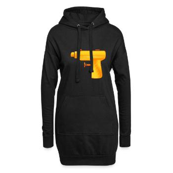 Wasserpistole - Hoodie-Kleid - Schwarz - Vorne