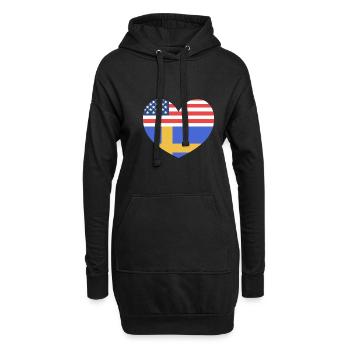 Schweden Schwedisch - Hoodie-Kleid - Schwarz - Vorne