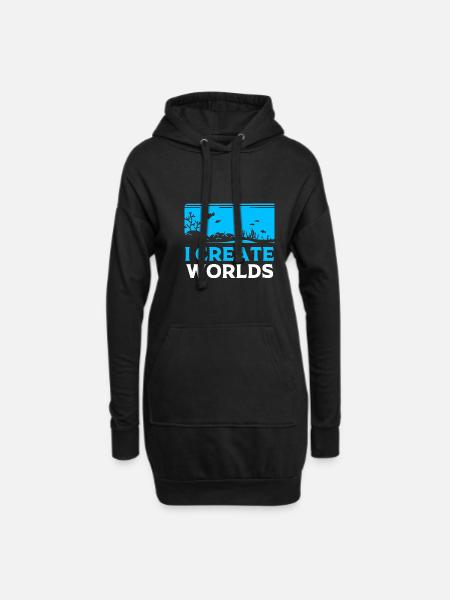 Aquarium Aquarist - Hoodie-Kleid - Schwarz