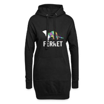 Frettchen - Hoodie-Kleid - Schwarz - Vorne
