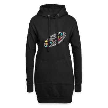 Univers Système Solaire - Sweat-shirt à capuche long Femme - noir - Devant