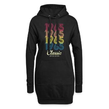1965 Anniversaire né en 1965 Rétro Vintage - Sweat-shirt à capuche long Femme - noir - Devant