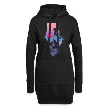 Alpiniste vise haute grimpeur-fille - Sweat-shirt à capuche long Femme - noir - Devant