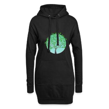 Grüner Baum im Frühling - Hoodie-Kleid - Schwarz - Vorne