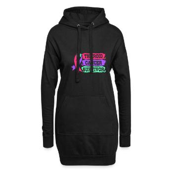 Schilddrüsenkrebs - Hoodie-Kleid - Schwarz - Vorne