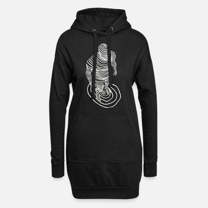 Bewusstsein - Hoodie-Kleid - Schwarz