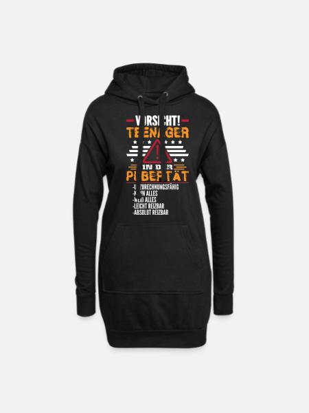 Teenager in der Pubertät - Hoodie-Kleid - Schwarz