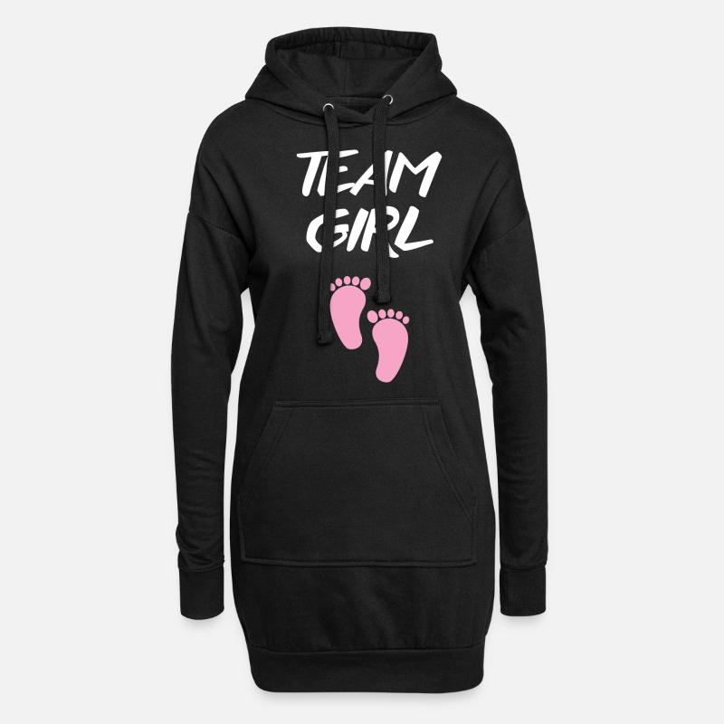 Es wird ein Mädchen! - Hoodie-Kleid - Schwarz