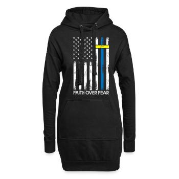 La foi sur la peur Ukraine Amérique Jésus Religion - Sweat-shirt à capuche long Femme - noir - Devant