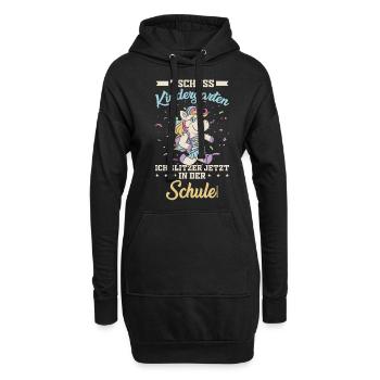 Einschulung erster Schultag Schulanfang - Hoodie-Kleid - Schwarz - Vorne