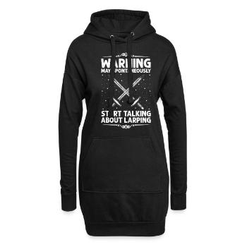 Larping pour les jeux de rôle fantastiques et les combats à l’épée - Sweat-shirt à capuche long Femme - noir - Devant