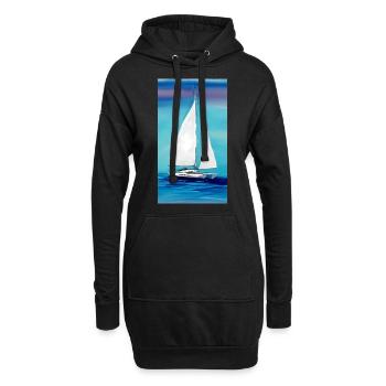 Les marins adorent le catamaran Catamaran Waves Wind - Sweat-shirt à capuche long Femme - noir - Devant