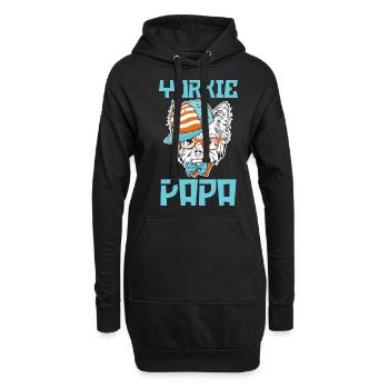 Hund Yorkie Papa - Hoodie-Kleid - Schwarz - Vorne