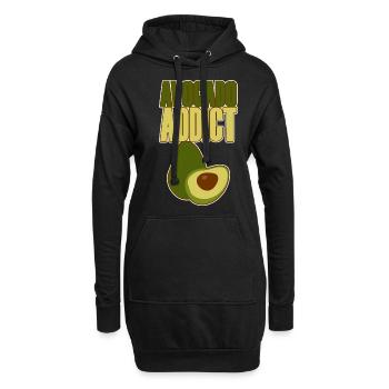 Accro à l’avocat 2 - Sweat-shirt à capuche long Femme - noir - Devant