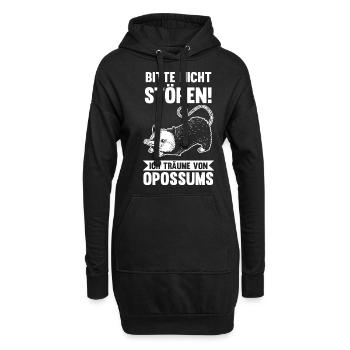 Opossum - Hoodie-Kleid - Schwarz - Vorne