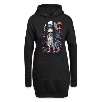Esthétique du festival d’anime de champignons psychédéliques - Sweat-shirt à capuche long Femme - noir - Devant