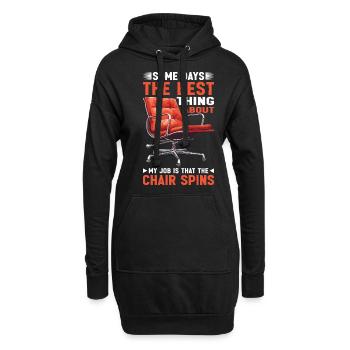 Best Thing About Job: Chair Spins 2 - Hoodie-Kleid - Schwarz - Vorne